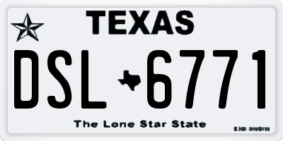 TX license plate DSL6771