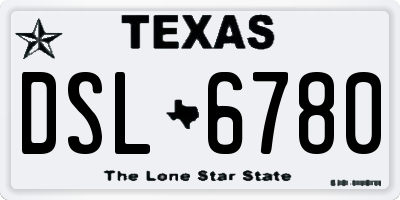 TX license plate DSL6780