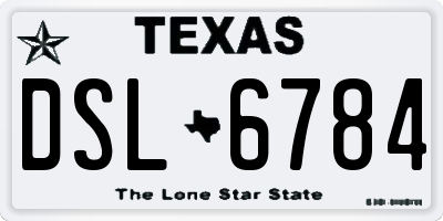 TX license plate DSL6784