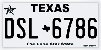 TX license plate DSL6786