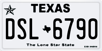 TX license plate DSL6790