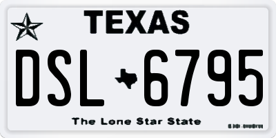 TX license plate DSL6795