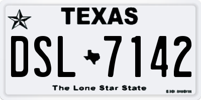 TX license plate DSL7142