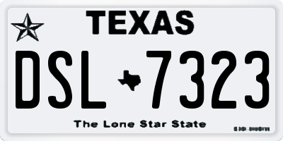 TX license plate DSL7323