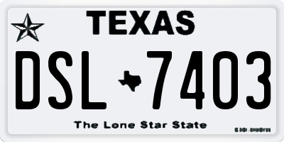 TX license plate DSL7403