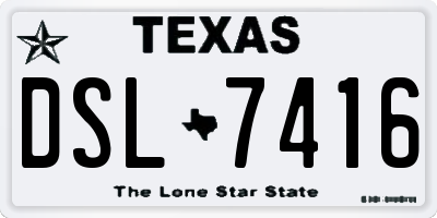 TX license plate DSL7416