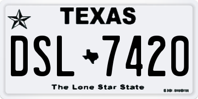 TX license plate DSL7420