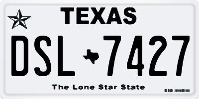 TX license plate DSL7427