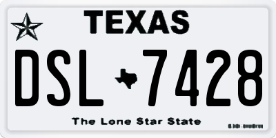 TX license plate DSL7428