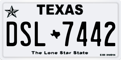 TX license plate DSL7442