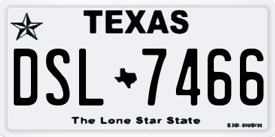 TX license plate DSL7466