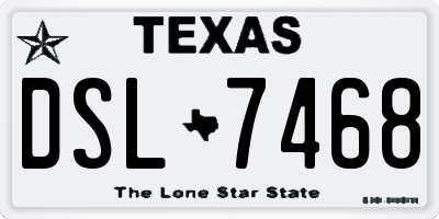 TX license plate DSL7468