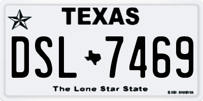 TX license plate DSL7469