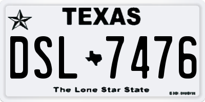 TX license plate DSL7476