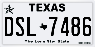 TX license plate DSL7486