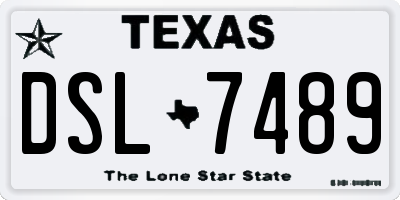 TX license plate DSL7489