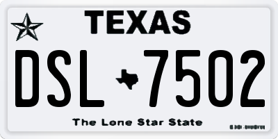 TX license plate DSL7502