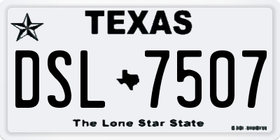 TX license plate DSL7507