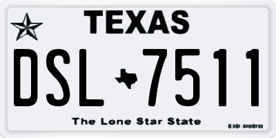 TX license plate DSL7511