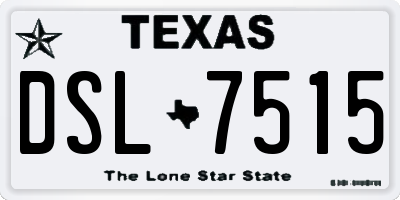 TX license plate DSL7515