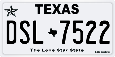 TX license plate DSL7522