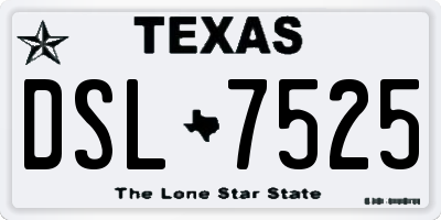 TX license plate DSL7525