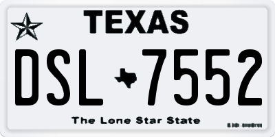 TX license plate DSL7552