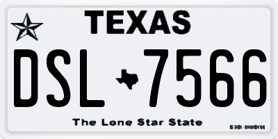 TX license plate DSL7566