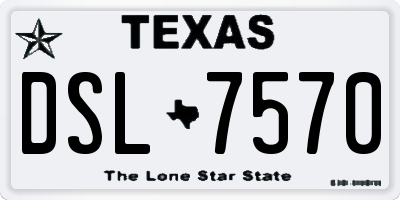 TX license plate DSL7570