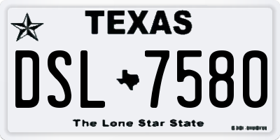 TX license plate DSL7580