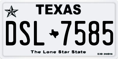 TX license plate DSL7585