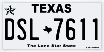 TX license plate DSL7611