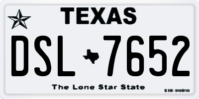 TX license plate DSL7652