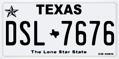 TX license plate DSL7676