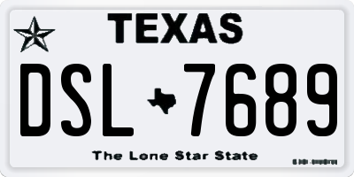 TX license plate DSL7689