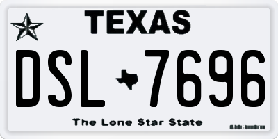 TX license plate DSL7696