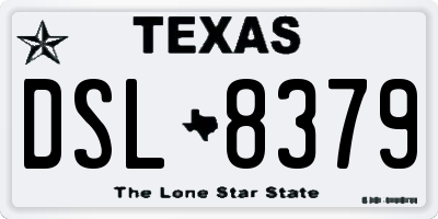 TX license plate DSL8379