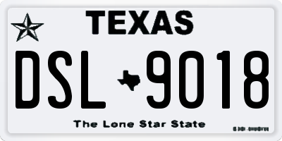 TX license plate DSL9018