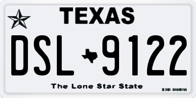 TX license plate DSL9122