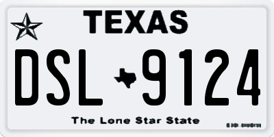 TX license plate DSL9124