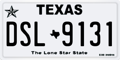 TX license plate DSL9131