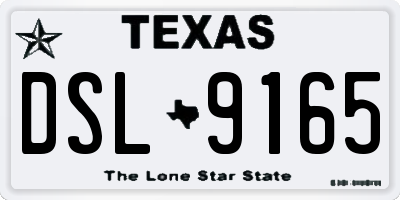 TX license plate DSL9165