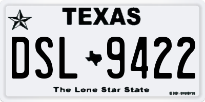 TX license plate DSL9422