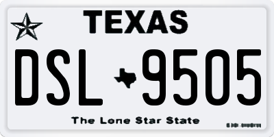 TX license plate DSL9505