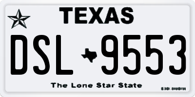 TX license plate DSL9553