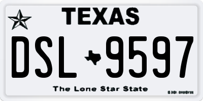 TX license plate DSL9597