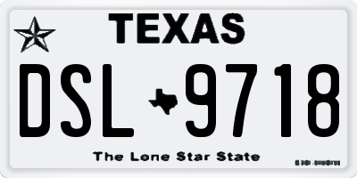 TX license plate DSL9718