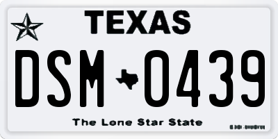 TX license plate DSM0439