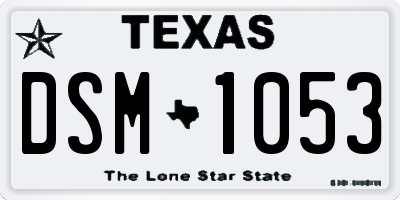 TX license plate DSM1053