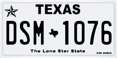 TX license plate DSM1076